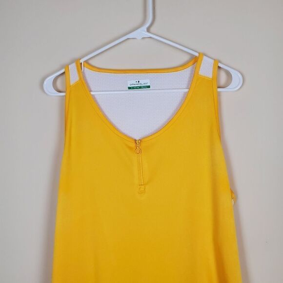 Grand Slam Performance 1/4 Zip Yellow & White Tank - Picture 2 of 7
